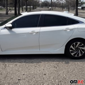 Honda Civic Window Trim - Omac - S.Steel - Gloss Silver - 2016